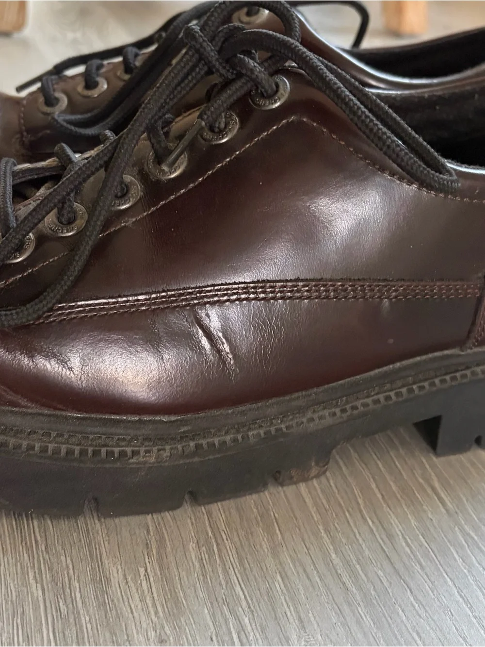 Skechers Brown Leather Lace Up Oxford Casual Dress Shoe Men's Size 12